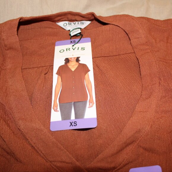 Orvis classic collection women's brown button up shirt Size XS - Picture 3 of 4